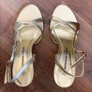 Brand New Lovely Gold Heels. Size 37 or 6.5M/7M